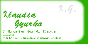 klaudia gyurko business card